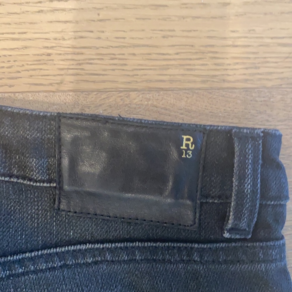R13 Faded Black Patch Jean - 27 - Picture 5 of 7